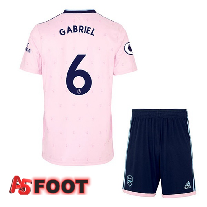Maillot de Foot Arsenal (GABRIEL 6) Enfant Exterieur Rose 2022/2023