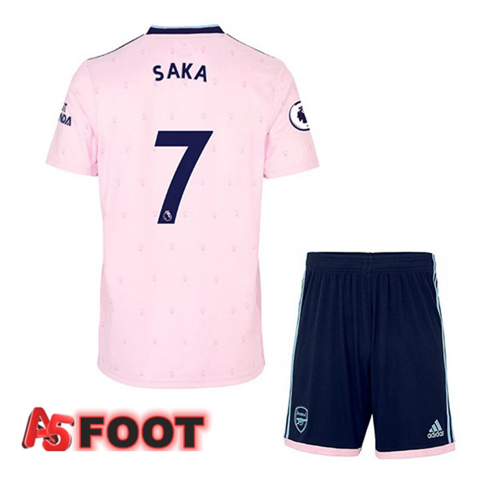 Maillot de Foot Arsenal (SAKA 7) Enfant Exterieur Rose 2022/2023