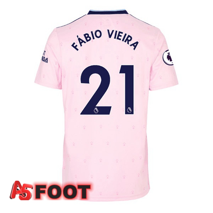 Maillot de Foot Arsenal (FÁBIO VIEIRA 21) Exterieur Rose 2022/2023