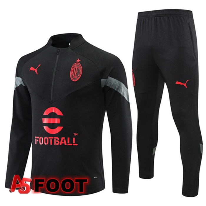 Ensemble Survetement de Foot AC Milan Noir 2022/2023
