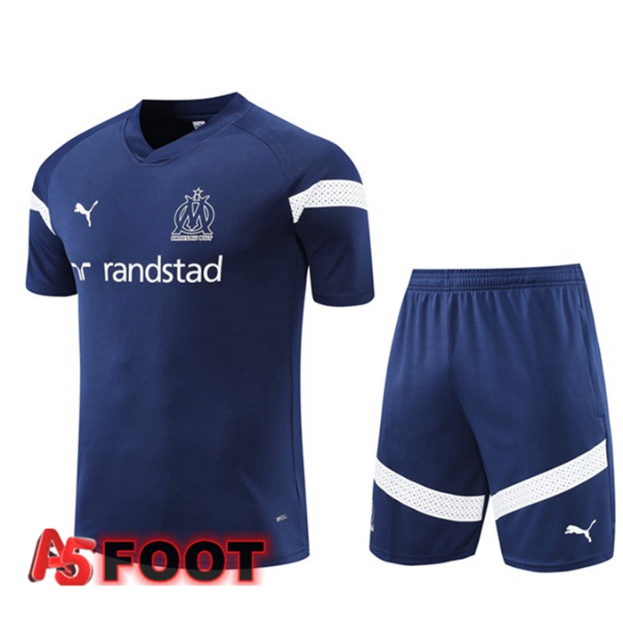 Ensemble Training T-Shirts Marseille OM + Short Bleu Royal 2022/2023