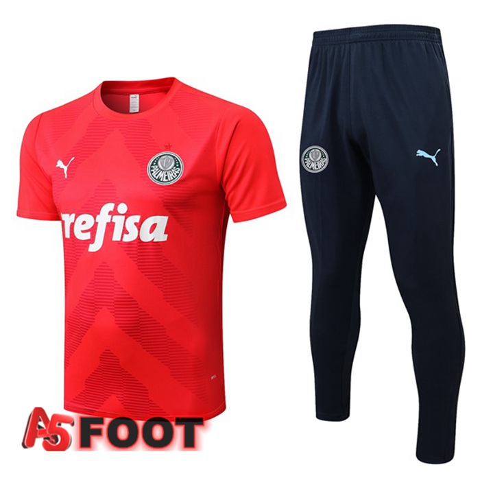 Ensemble Training T-Shirts Palmeiras + Pantalon Rouge 2022/2023