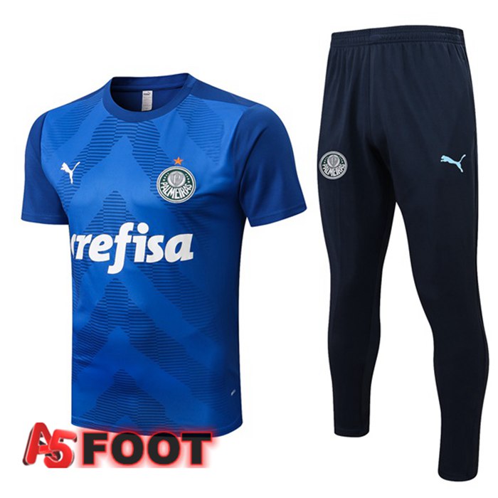 Ensemble Training T-Shirts Palmeiras + Pantalon Bleu 2022/2023