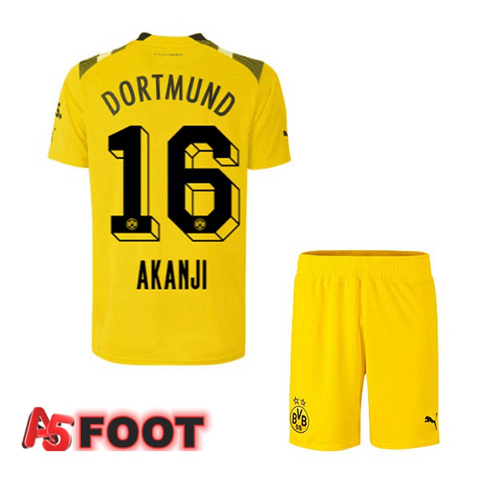Maillot de Foot Dortmund BVB (Akanji 16) Enfant cup Jaune 2022/2023
