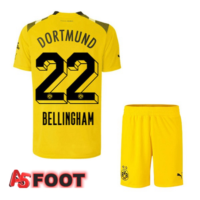 Maillot de Foot Dortmund BVB (Bellingham 22) Enfant cup Jaune 2022/2023