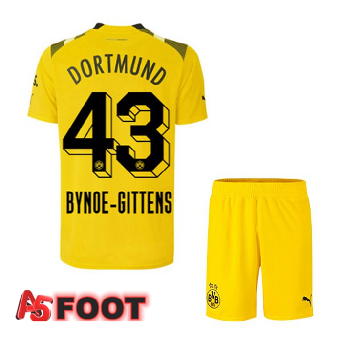 Maillot de Foot Dortmund BVB (Bynoe-Gittens 43) Enfant cup Jaune 2022/2023