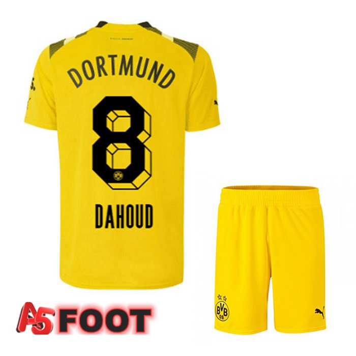 Maillot de Foot Dortmund BVB (Dahoud 8) Enfant cup Jaune 2022/2023
