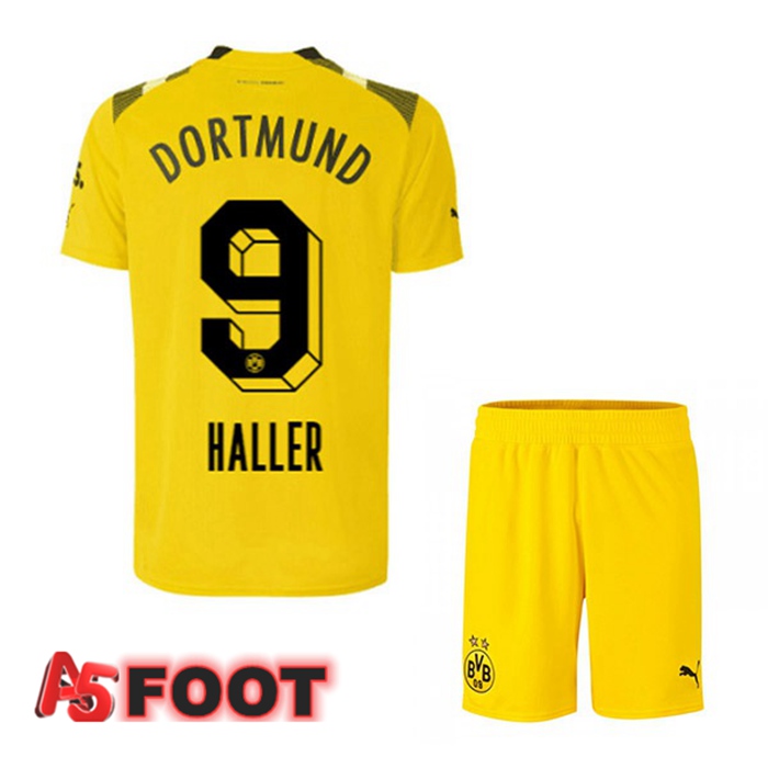 Maillot de Foot Dortmund BVB (Haller 9) Enfant cup Jaune 2022/2023