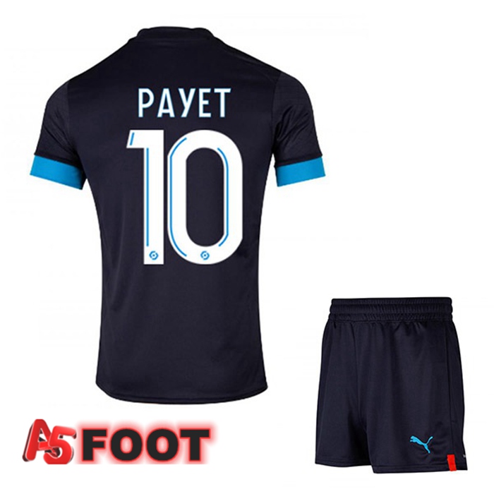 Maillot de Foot Marseille OM (PAYET 10) Enfant Exterieur Noir 2022/2023