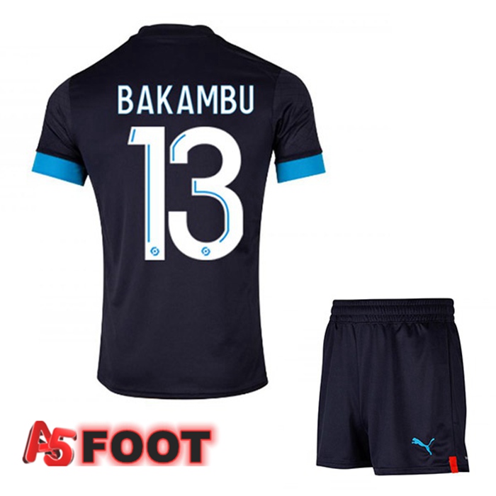 Maillot de Foot Marseille OM (BAKAMBU 13) Enfant Exterieur Noir 2022/2023