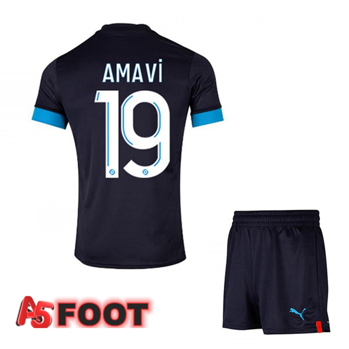 Maillot de Foot Marseille OM (AMAVI 19) Enfant Exterieur Noir 2022/2023