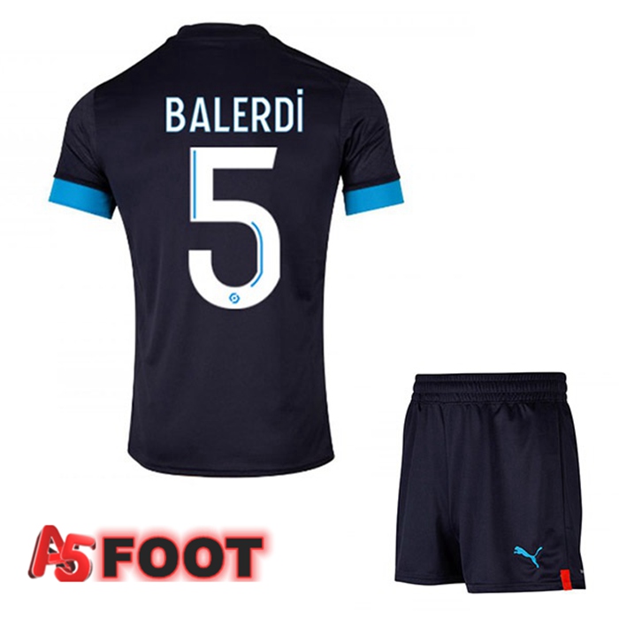 Maillot de Foot Marseille OM (BALERDI 5) Enfant Exterieur Noir 2022/2023