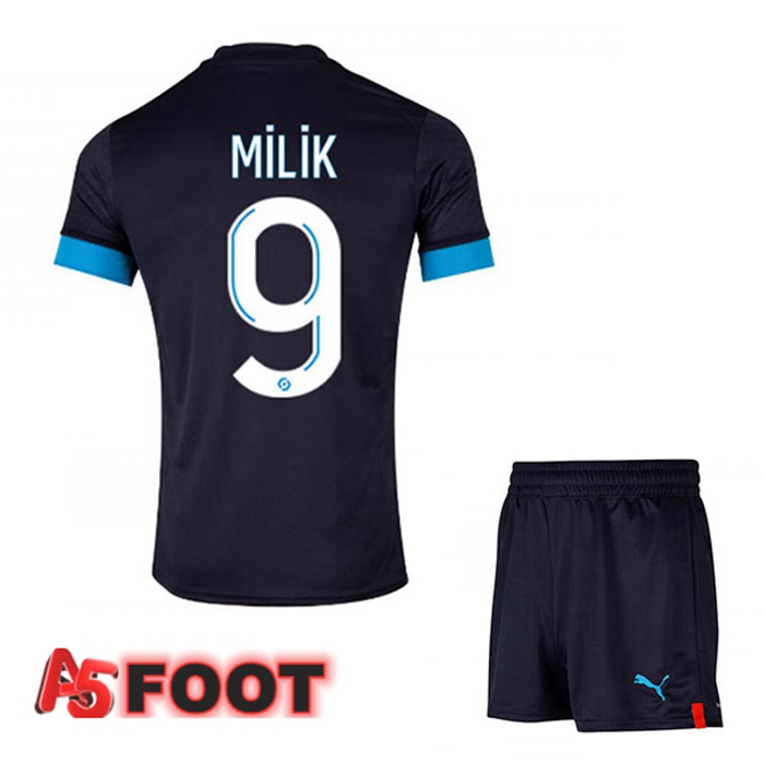 Maillot de Foot Marseille OM (MILIK 9) Enfant Exterieur Noir 2022/2023