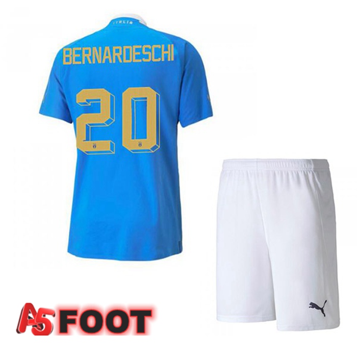 Maillot Foot Equipe de Italie（Bernardeschi 20）Enfant Domicile Bleu 2022/2023