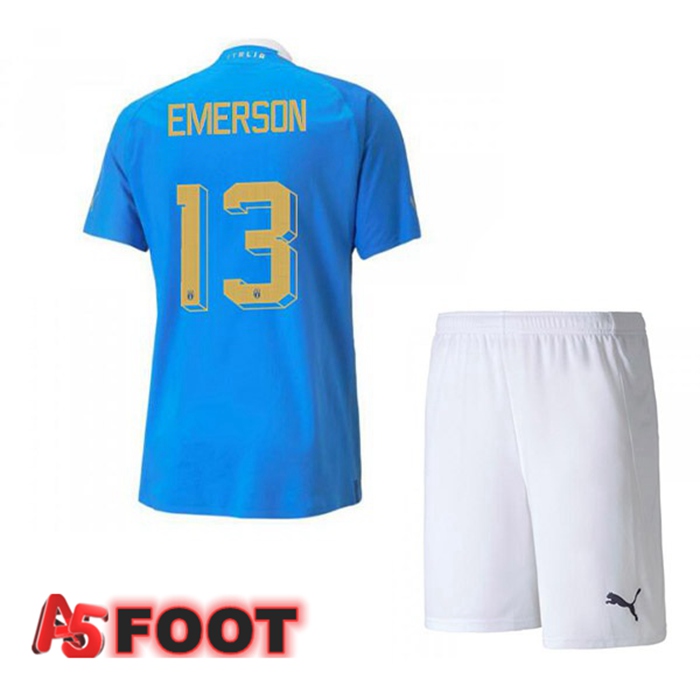 Maillot Foot Equipe de Italie（Emerson 13）Enfant Domicile Bleu 2022/2023