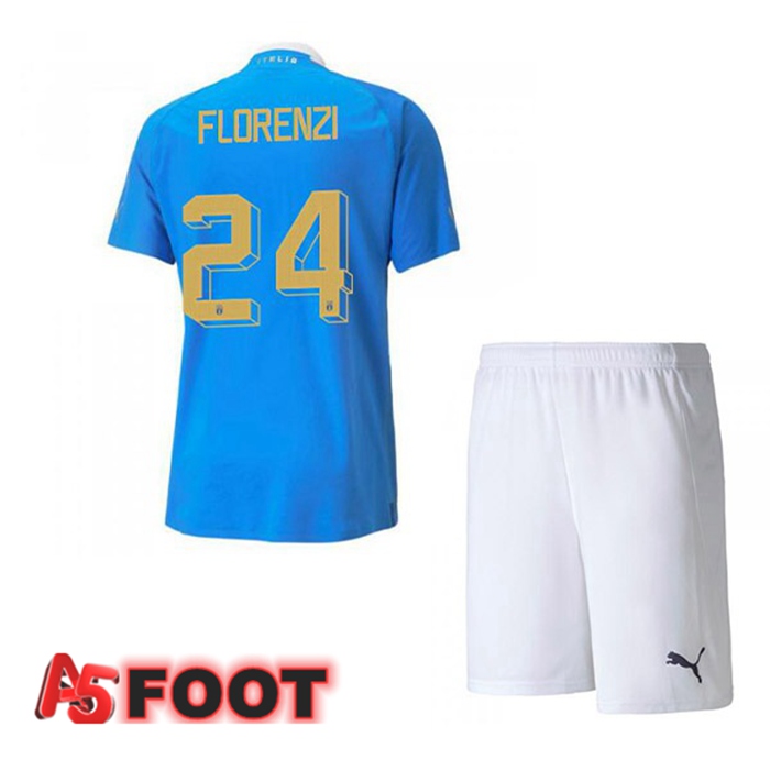 Maillot Foot Equipe de Italie（Florenzi 24）Enfant Domicile Bleu 2022/2023
