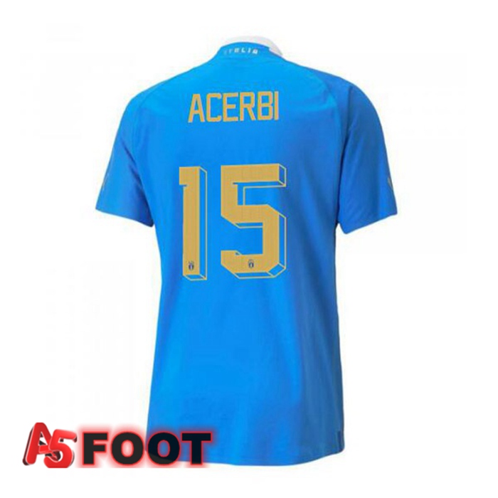 Maillot Foot Equipe de Italie（Acerbi 15）Domicile Bleu 2022/2023