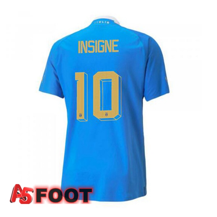 Maillot Foot Equipe de Italie（Insigne 10）Domicile Bleu 2022/2023