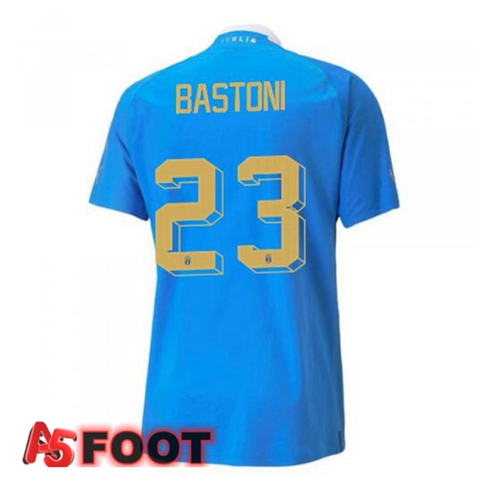 Maillot Foot Equipe de Italie（Bastoni 23）Domicile Bleu 2022/2023