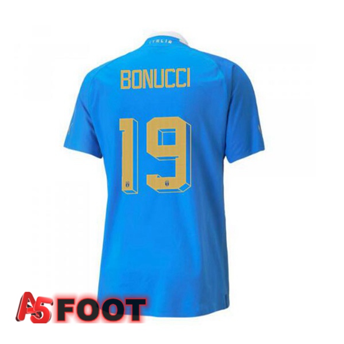 Maillot Foot Equipe de Italie（Bonucci 19）Domicile Bleu 2022/2023