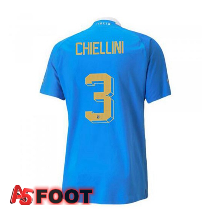 Maillot Foot Equipe de Italie（Chiellini 3）Domicile Bleu 2022/2023