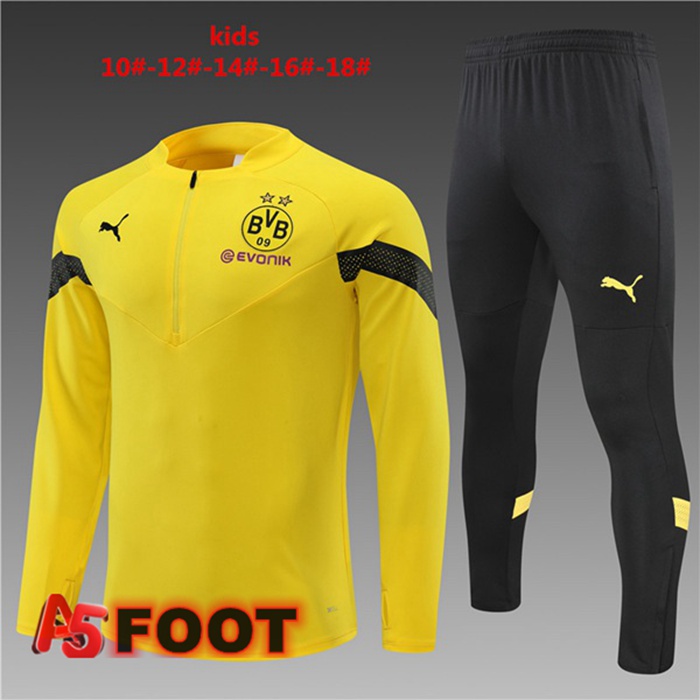 Ensemble Survetement de Foot Dortmund BVB Enfant Jaune 2022/2023