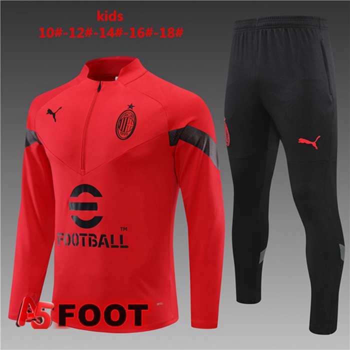 Ensemble Survetement de Foot AC Milan Enfant Rouge 2022/2023