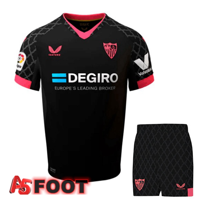 Maillot de Foot Sevilla FC Enfant Third Noir 2022/2023