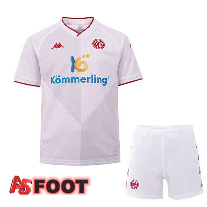 Maillot de Foot FSV Mainz 05 Enfant Exterieur Blanc 2022/2023