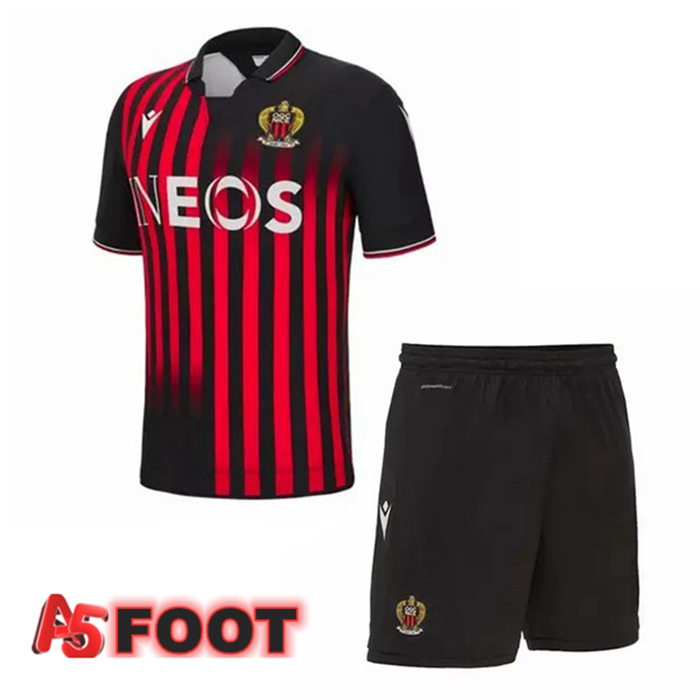 Maillot de Foot OGC Nice Enfant Domicile Rouge Noir 2022/2023