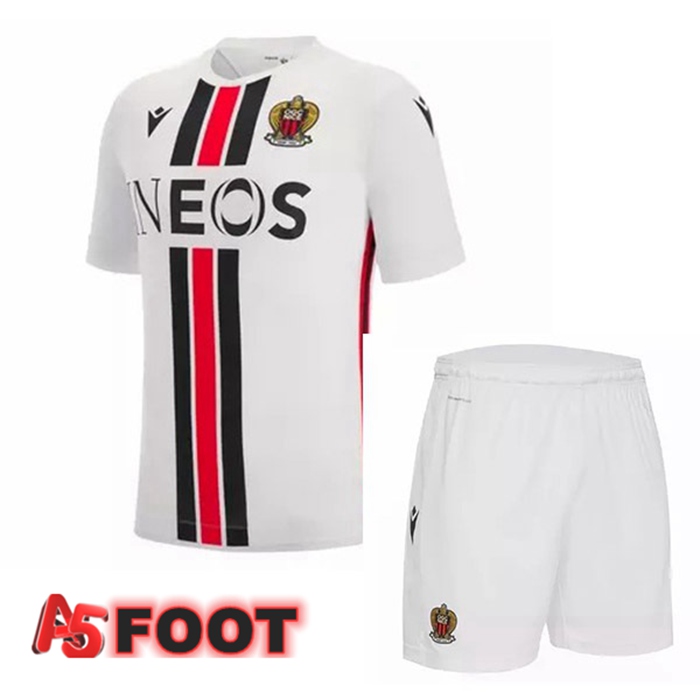 Maillot de Foot OGC Nice Enfant Exterieur Blanc 2022/2023
