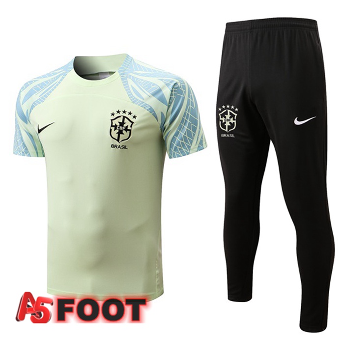 Ensemble Training T-Shirts Bresil + Pantalon Jaune 2022/2023