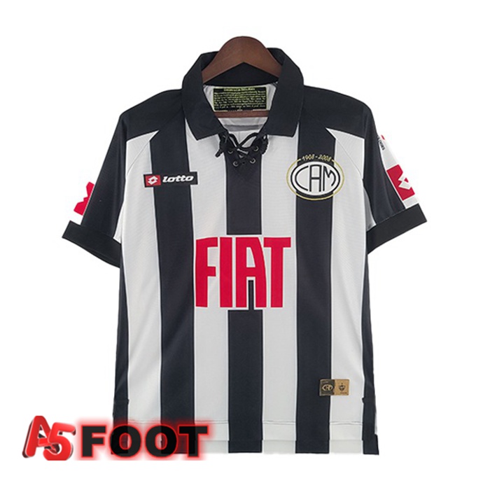 Maillot de Foot Atletico Mineiro Retro Domicile Noir Blanc 2008