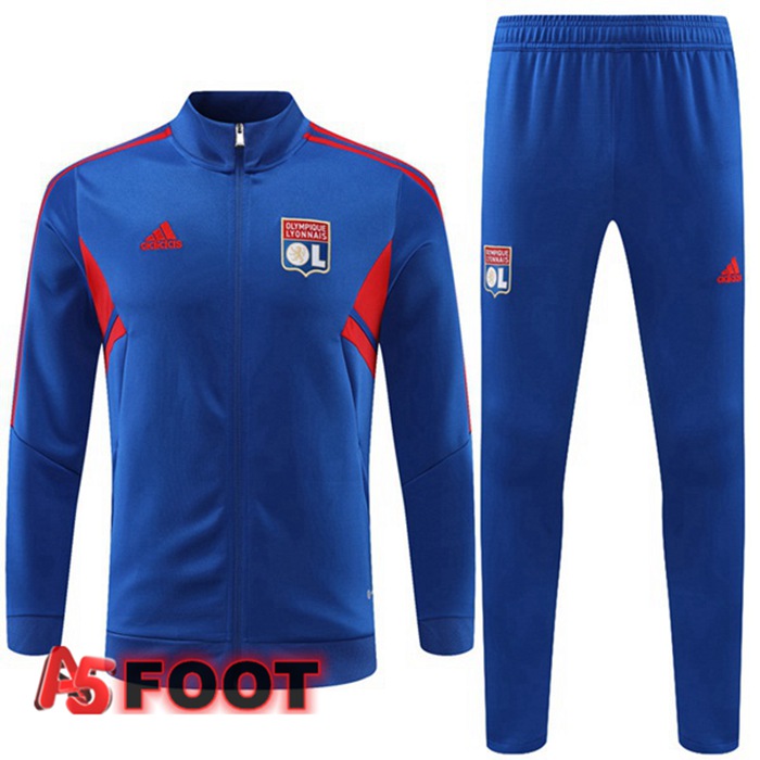 Ensemble Veste Survetement de Foot Lyon OL Bleu 2022/2023