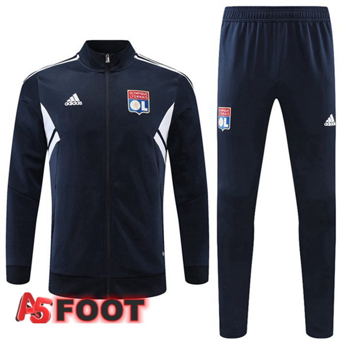 Ensemble Veste Survetement de Foot Lyon OL Bleu Royal 2022/2023