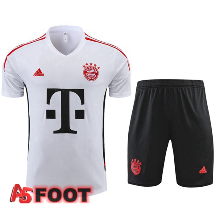 Training T-Shirts Bayern Munich + Shorts Blanc 2022/2023