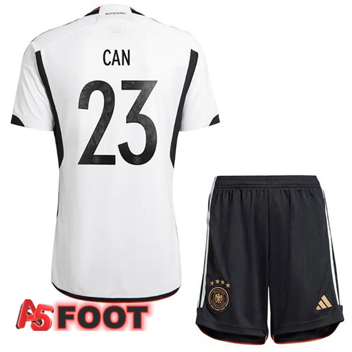 Maillot Allemagne (CAN 23) Enfant Domicile Noir Blanc Coupe du monde 2022