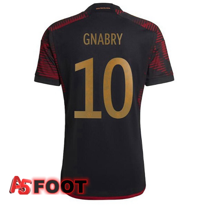 Maillot Allemagne (GNABRY 10) Exterieur Noir Coupe du monde 2022