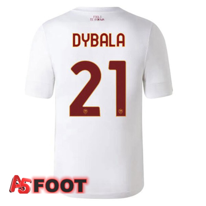 Maillot Foot AS Roma (DYBALA 21) Exterieur Blanc 2022/2023
