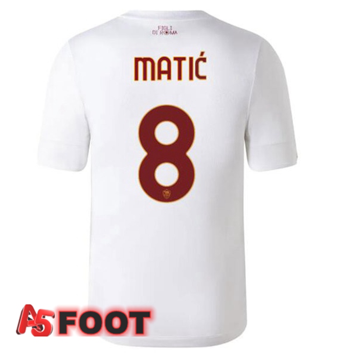 Maillot Foot AS Roma (MATIĆ 8) Exterieur Blanc 2022/2023