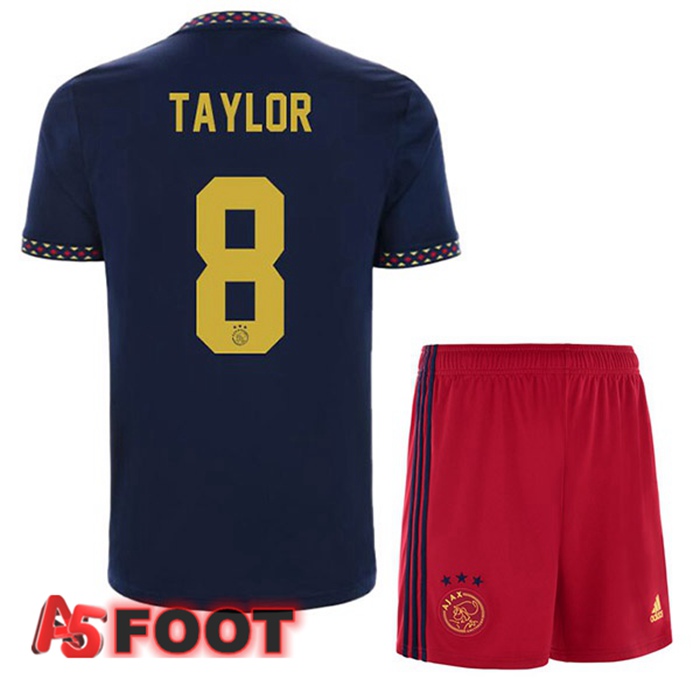 Maillot Foot AFC Ajax (Taylor 8) Enfant Exterieur Noir 2022/2023