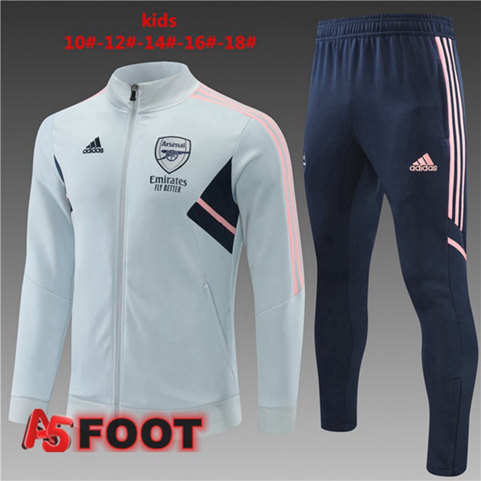 Ensemble Veste Survetement de Foot Arsenal Enfant Gris 2022/2023