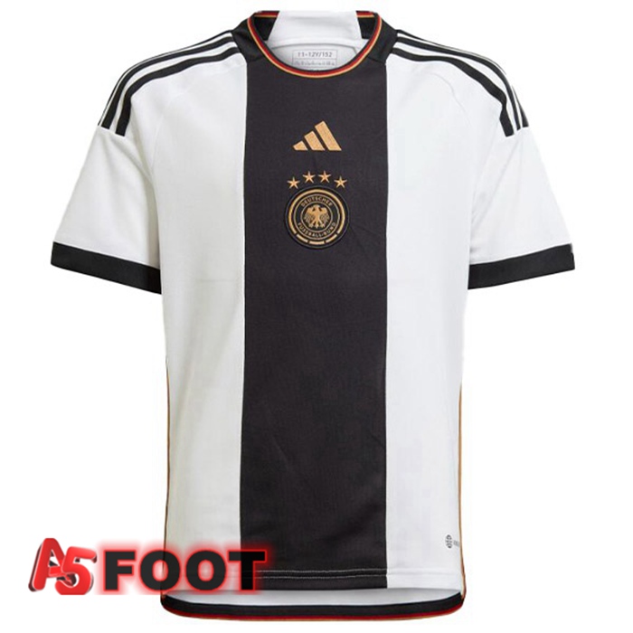 Maillot Equipe De Allemagne Domicile Noir Blanc Coupe du monde 2022