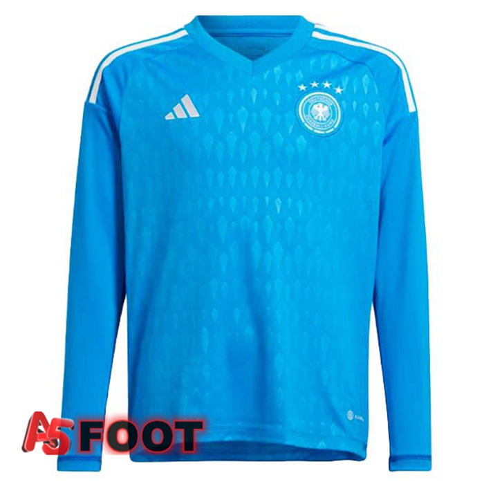 Maillot Allemagne Gardien de but Manche longue Bleu Coupe du monde 2022