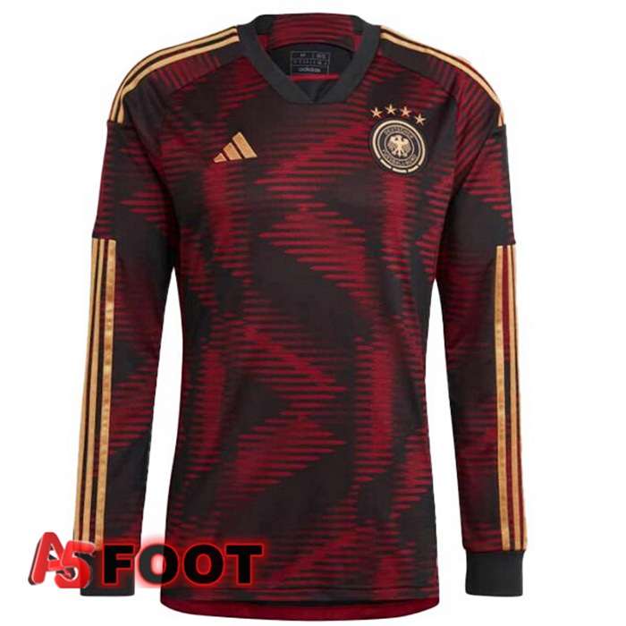 Maillot Allemagne Exterieur Manche longue Noir Coupe du monde 2022