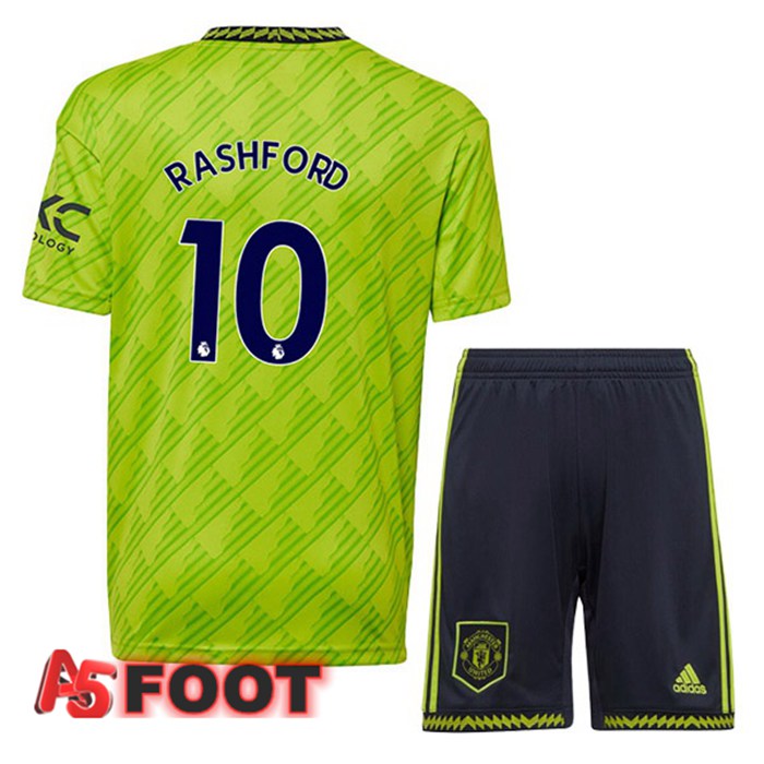 Maillot Foot Manchester United (RASHFORD 10) Enfant Third Vert 2022/2023