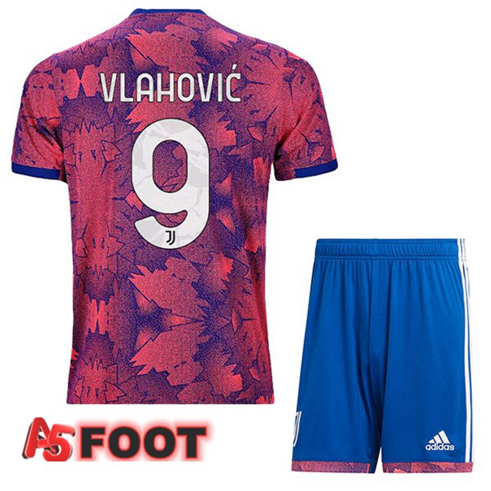 Maillot Foot Juventus (VLAHOVIĆ 9) Enfant Exterieur Rose 2022/2023