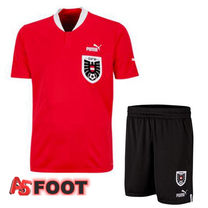 Maillot Foot Autriche Enfant Domicile Rouge 2022/2023