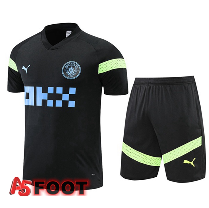 Training T-Shirts Manchester City + Shorts Noir 2022/2023