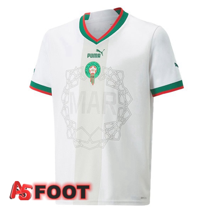 Maillot Equipe De Maroc Exterieur Blanc Coupe du monde 2022